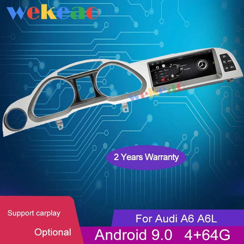 Автомобильный DVD плеер Wekeao головное устройство 8 дюйма Android 9 0 для Audi A6 A6L