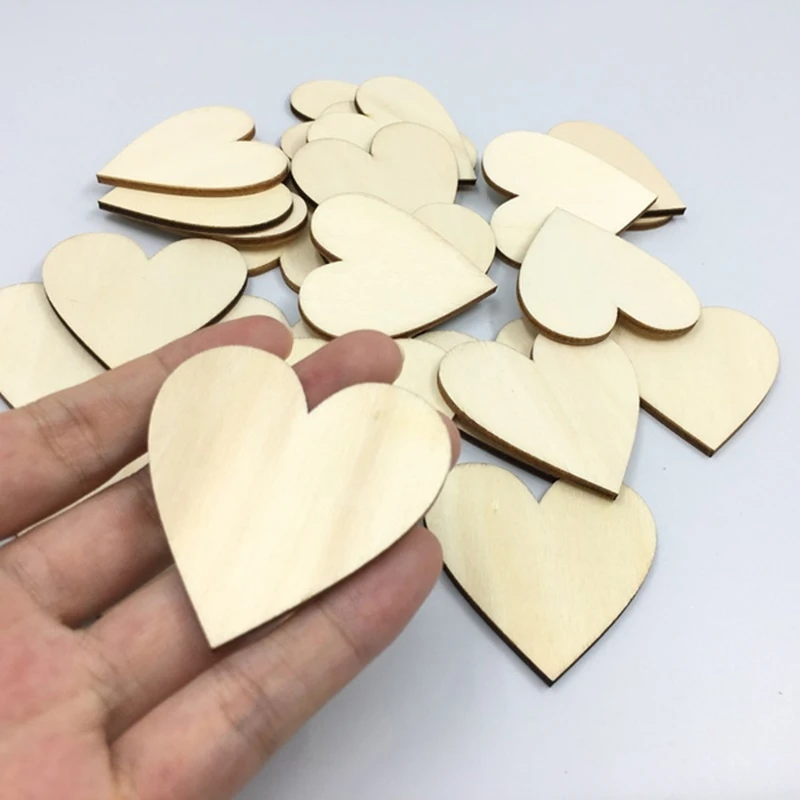 

Wood Heart Shaped Handmade Wooden Love Heart Christmas Wedding Holiday Decorations Scrapbooking Crafts DIY Accessories Birthday