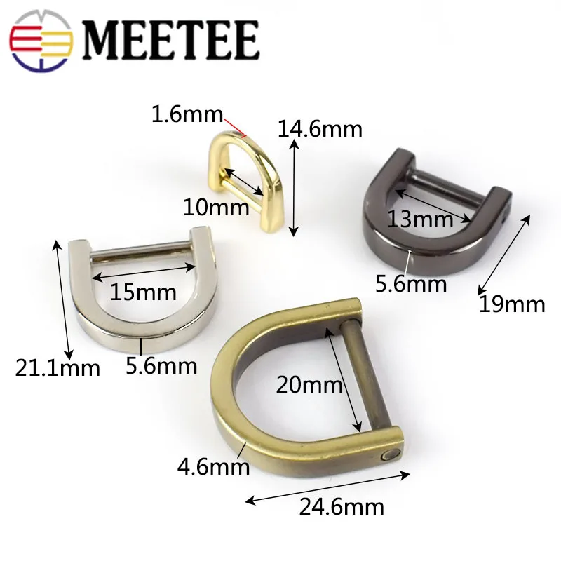 Meetee 5 шт. 1 2 см d образное кольцо металлическое о пряжка для сумки кошелек ремень