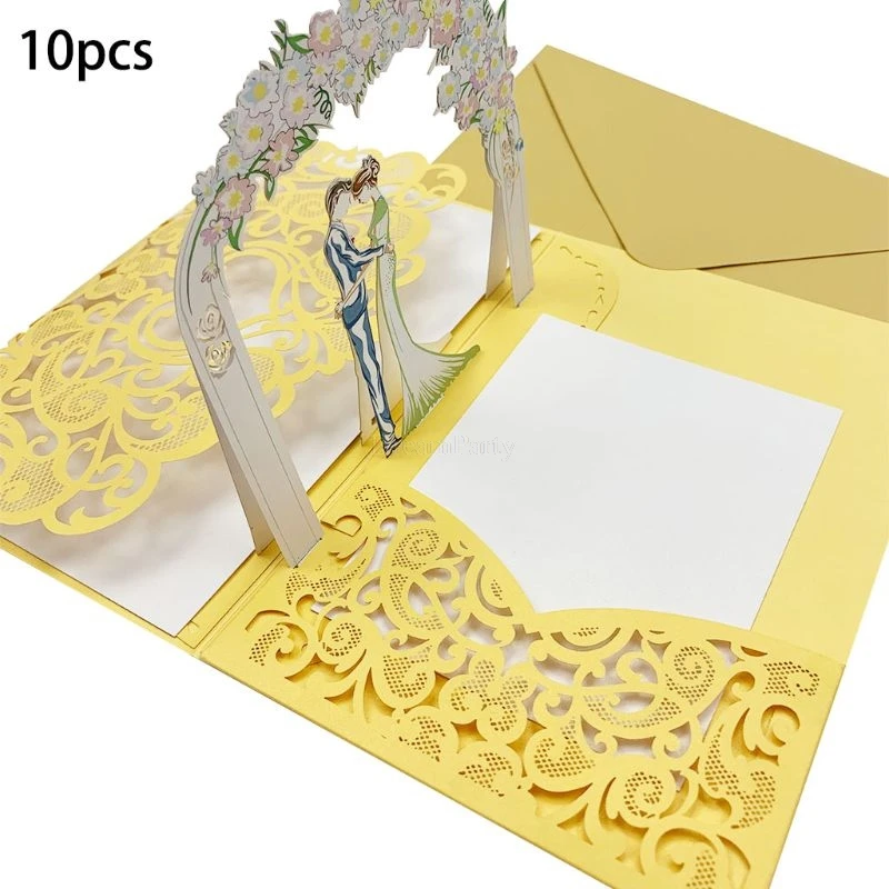 10 шт. 3D всплывающее Свадебное приглашение фотосессия для свадьбы детского