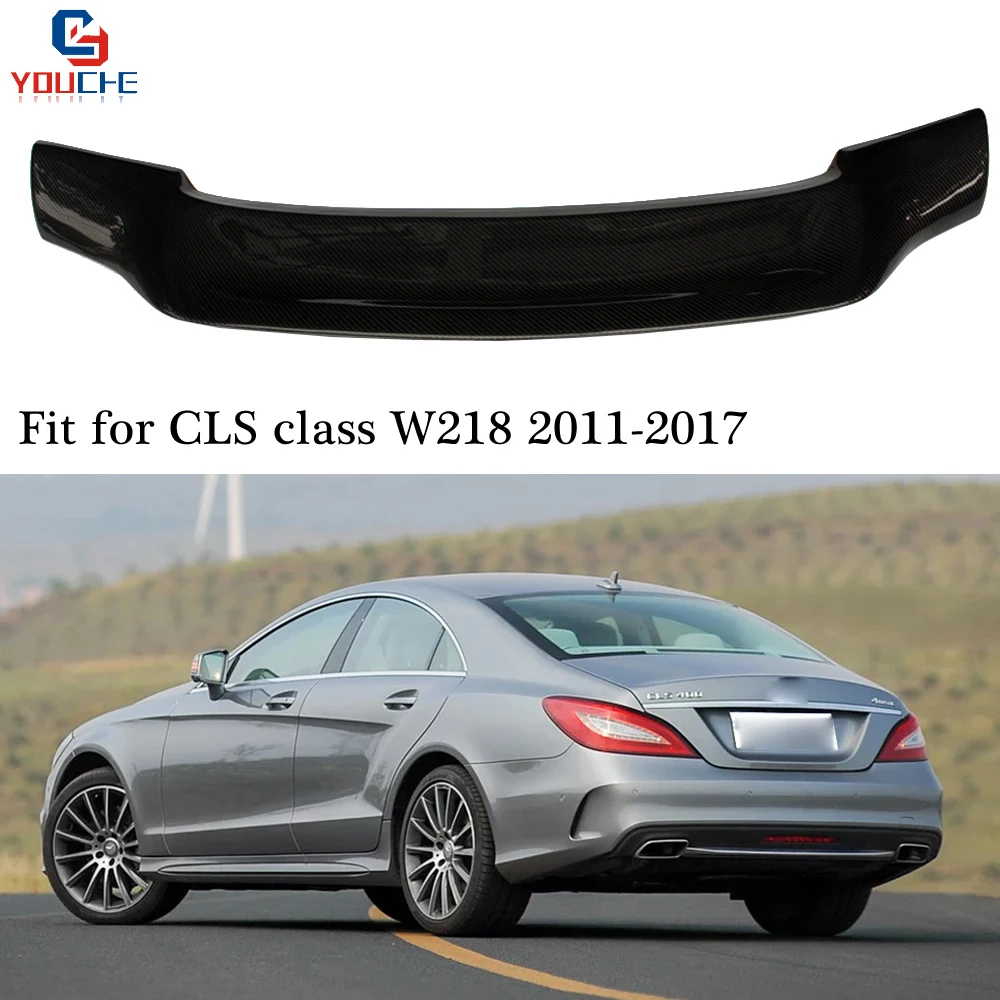 C218 R Style Rear Trunk Wing for Mercedes CLS W218 Sedan CLS350 CLS400 CLS500 2011- Carbon Fiber Spoiler