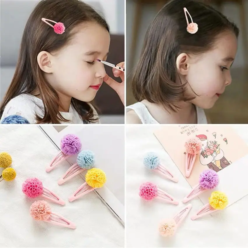 

100pcs/lot 1.5cm elastic mesh Flower Ball For Children Hair Accessories Artificial Fabric Flowers For Headbands