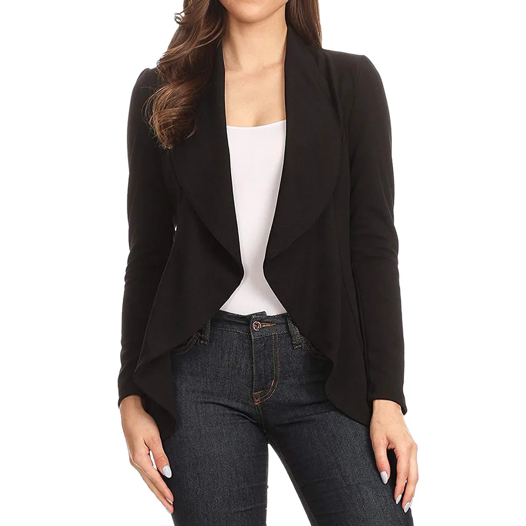 Женская накидка с отворотом длинное пальто блейзеры Женский Повседневный