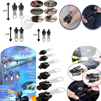 6pcs zipper repair kit universal zipper repair replacement zipper sliding teeth rescue zipper for 3 different size