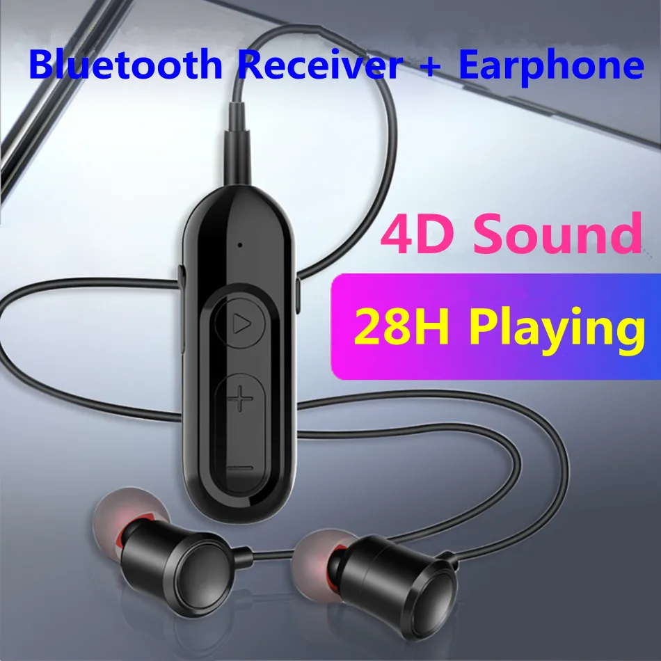 Модернизированный 28H Play Bluetooth 5 0 аудио приемник + наушники 3 мм AUX разъем