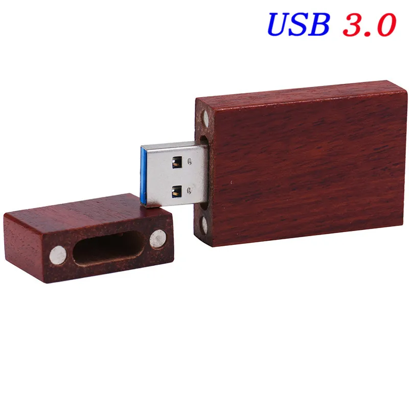 SHANDIAN Пользовательский логотип деревянный usb+ коробка флэш-накопитель карта памяти 4 ГБ 8 ГБ 16 ГБ 32 ГБ 64 ГБ Флешка логотип для фотографии свадьбы - Цвет: Rose wood