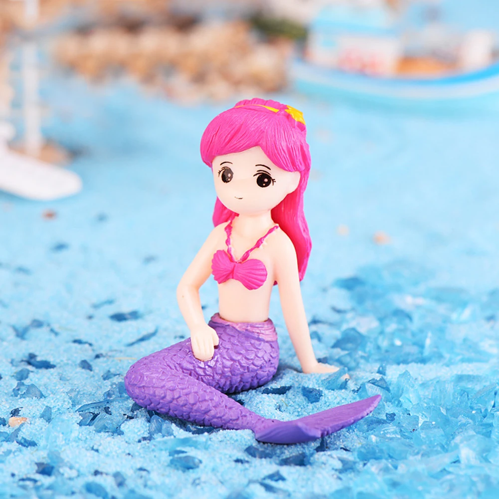 Милая Миниатюрная модель русалки украшение для торта Мультяшные Аниме фигурки