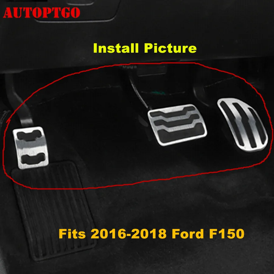 

Aluminium + Rubber Car Accelerator/Brake Foot Pedal Pad Cover Accessory Kit For Ford F-150 F150 Raptor Truck 2010-2019