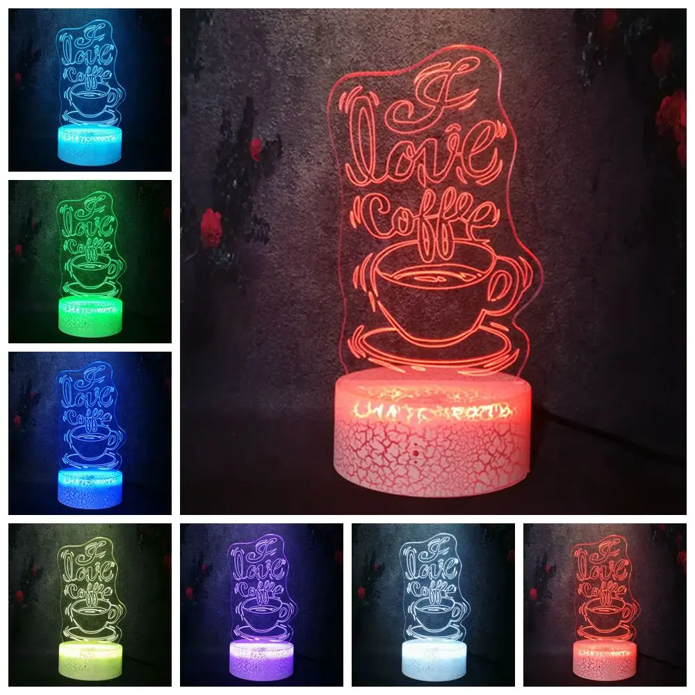 Блеск креативный городской Досуг кофейная модель лампа настольная 3D оптический