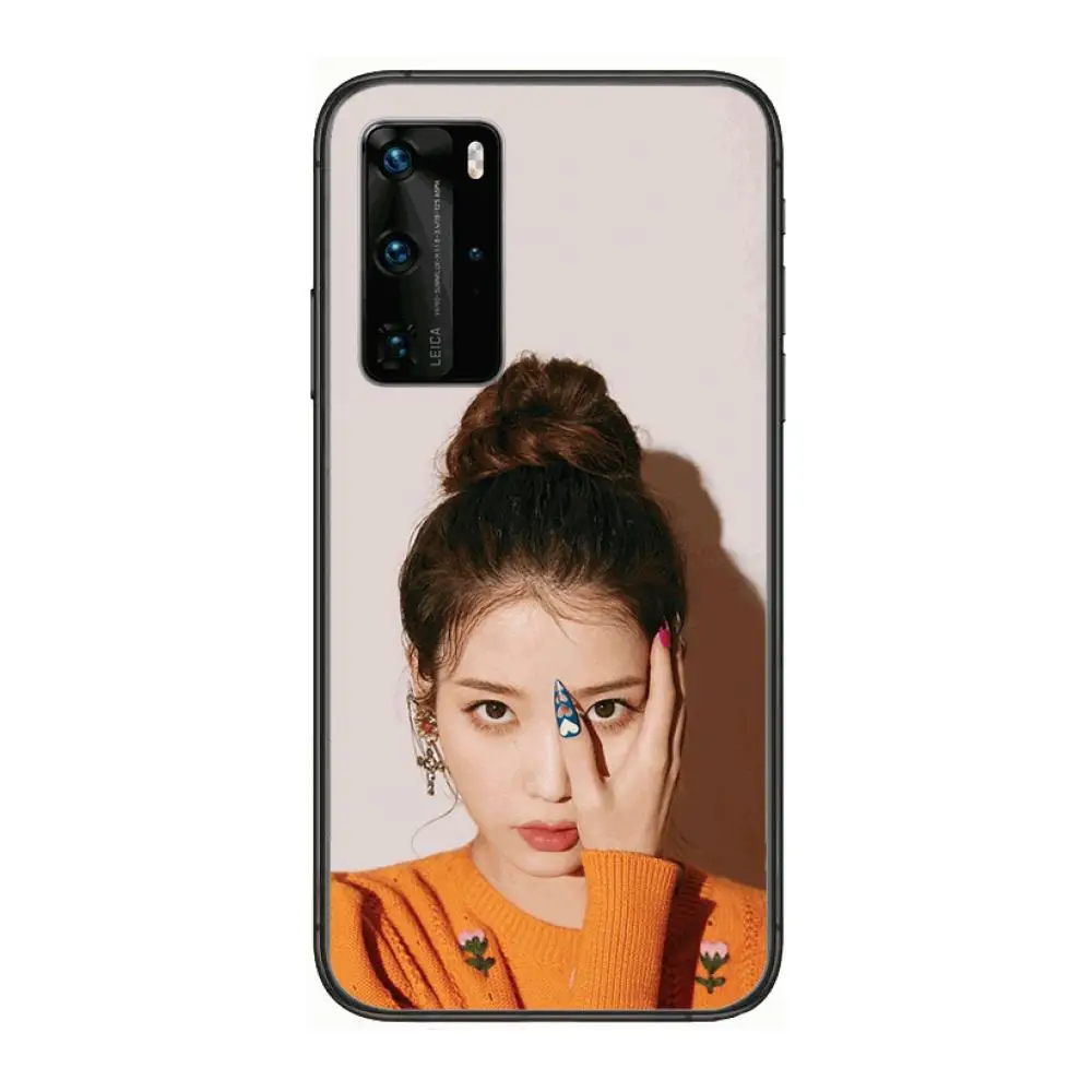 

Korean celebrity IU Phone Case For Huawei P 40 30 20 10 9 8 Lite E Pro Plus Black Etui Coque Painting Hoesjes comic fashion