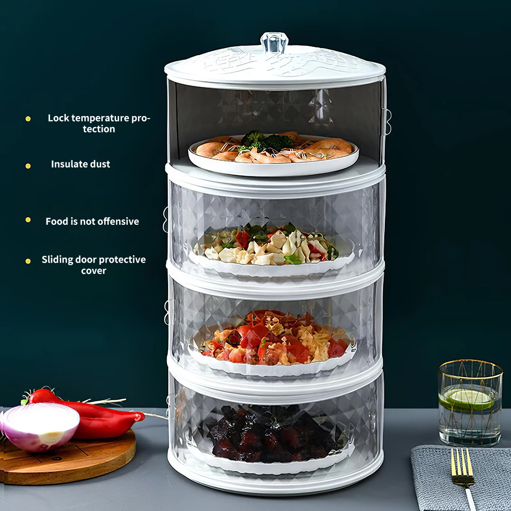 

Sliding Door Food Cover Protective Sliding Door Food Cover Dustproof Meal Insulation Cover For Household Kitchen Dinner