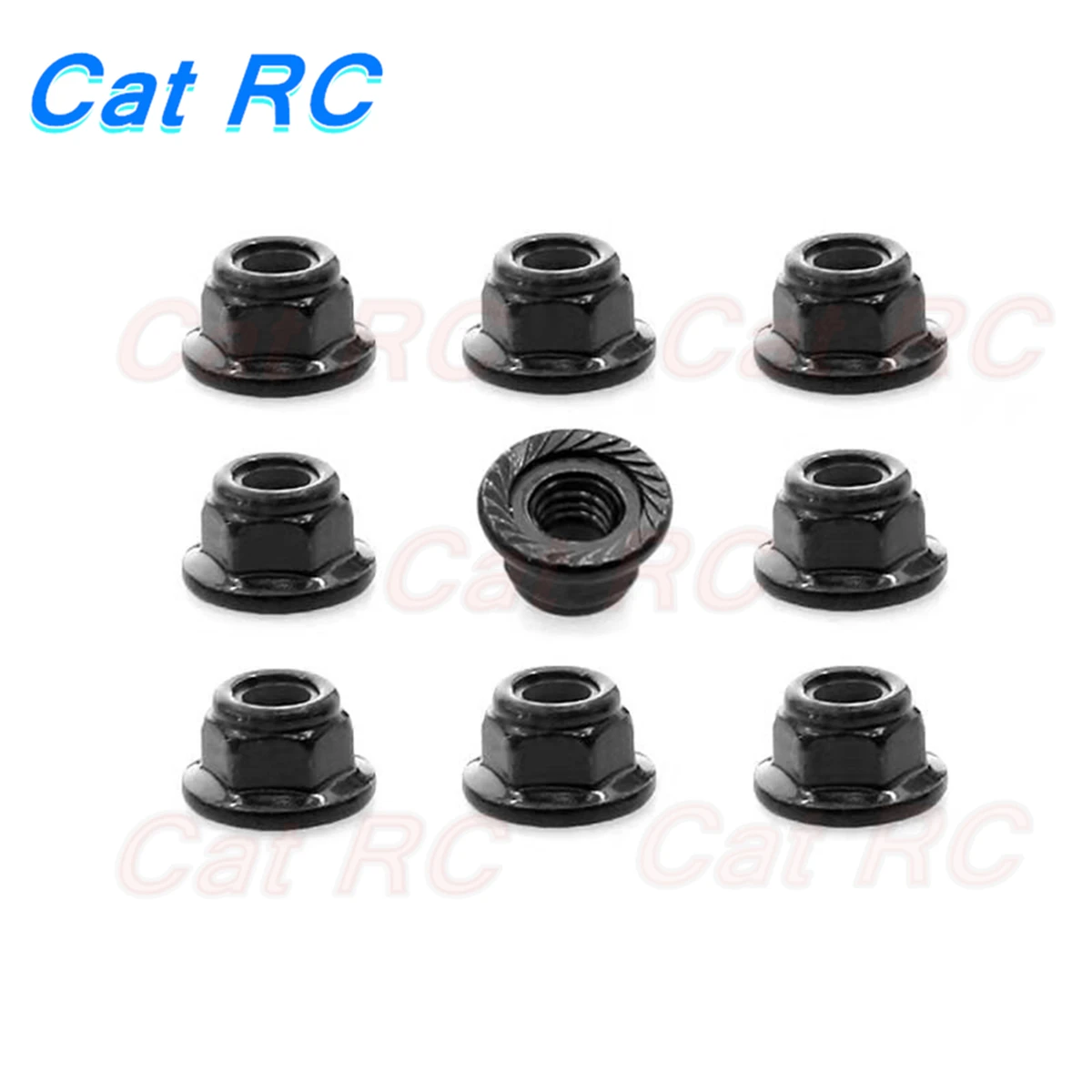 Зубчатые фланцевые нейлоновые стопорные гайки TRAXXAS 10 шт., противоударный шестигранный колесный адаптер для радиоуправляемого автомобиля GT/TRX6/TRX4/4-Tec 2,0 #8347 catRC