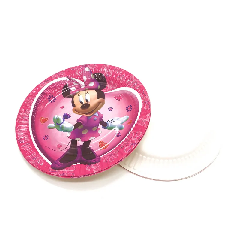 

Minnie Mouse Disposable Party Tableware Set Paper Straws Napkins Plate Cup Baby Shower Kids Birthday Party Decorations Supplies