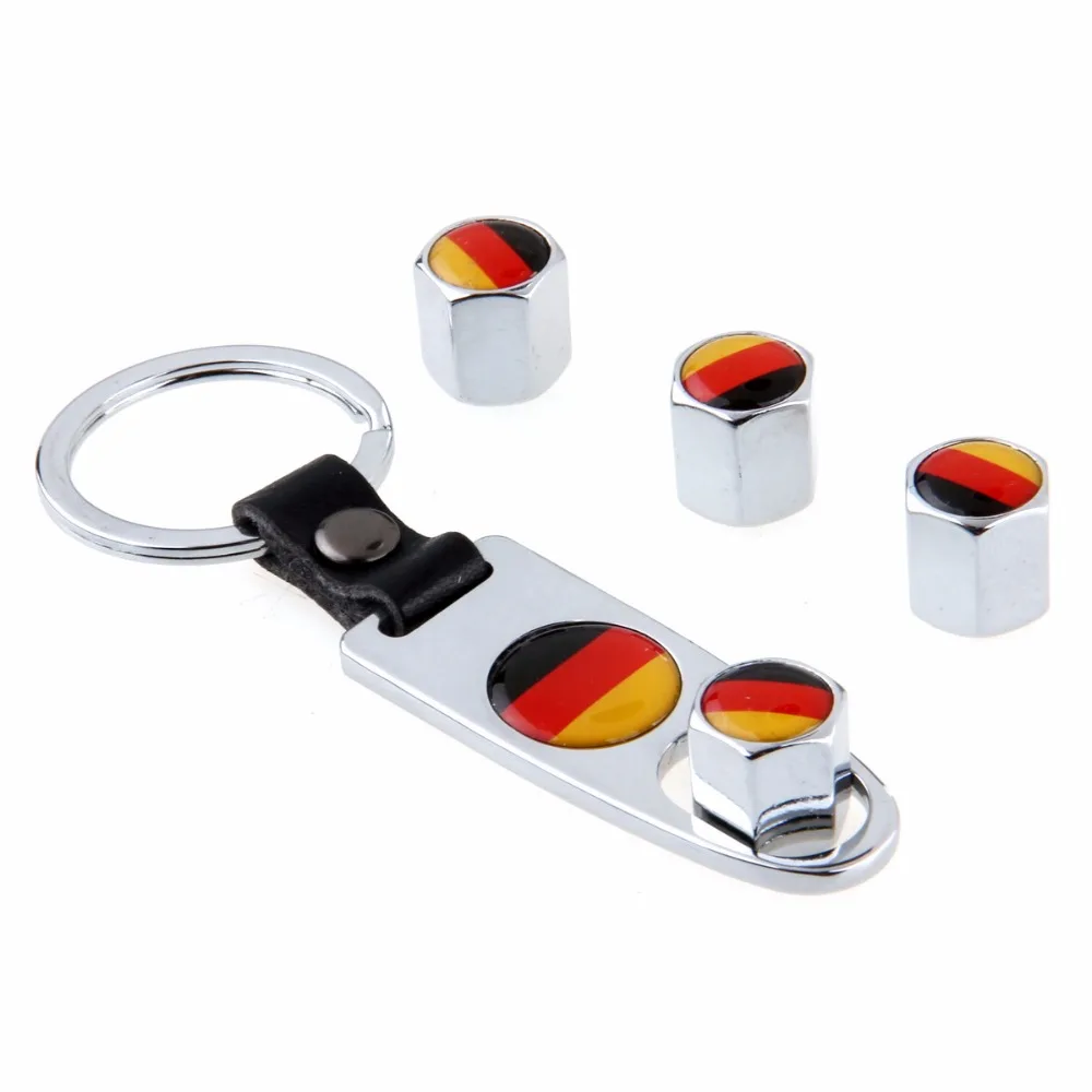 Автомобильный Стайлинг немецкий флаг из нержавеющей стали серебристо белый 4
