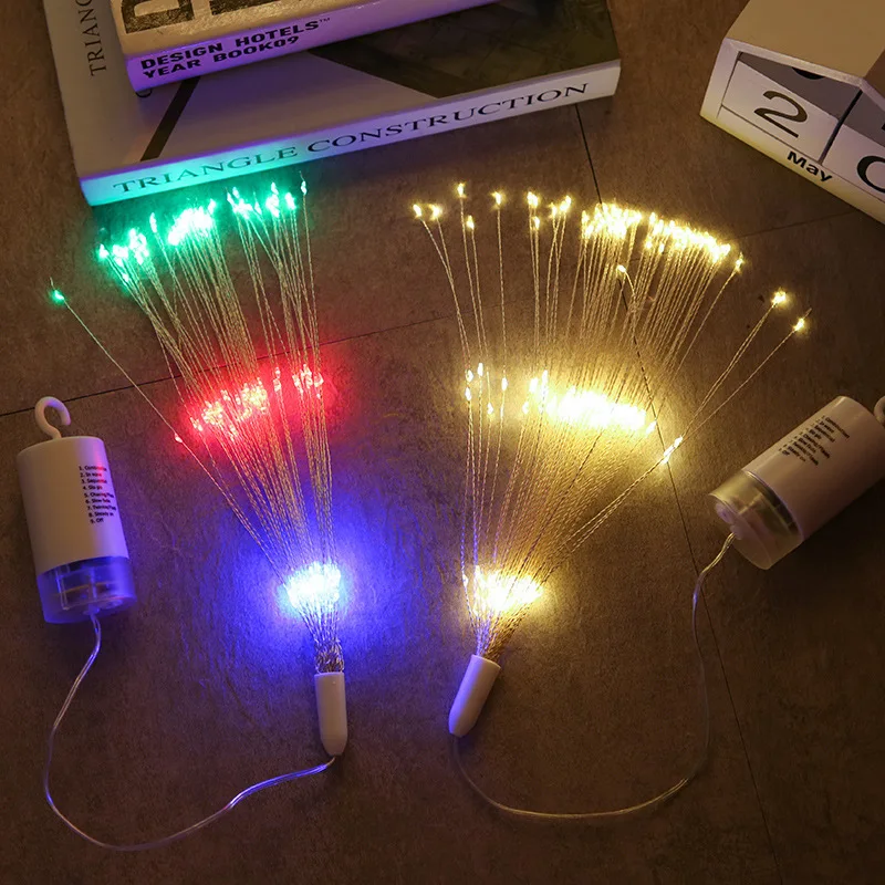 

Фейерверк, светодиодная лампа для сада, взрыв на солнечной батарее с дистанционным управлением, Рождественский уличный фонарь, украшение с...