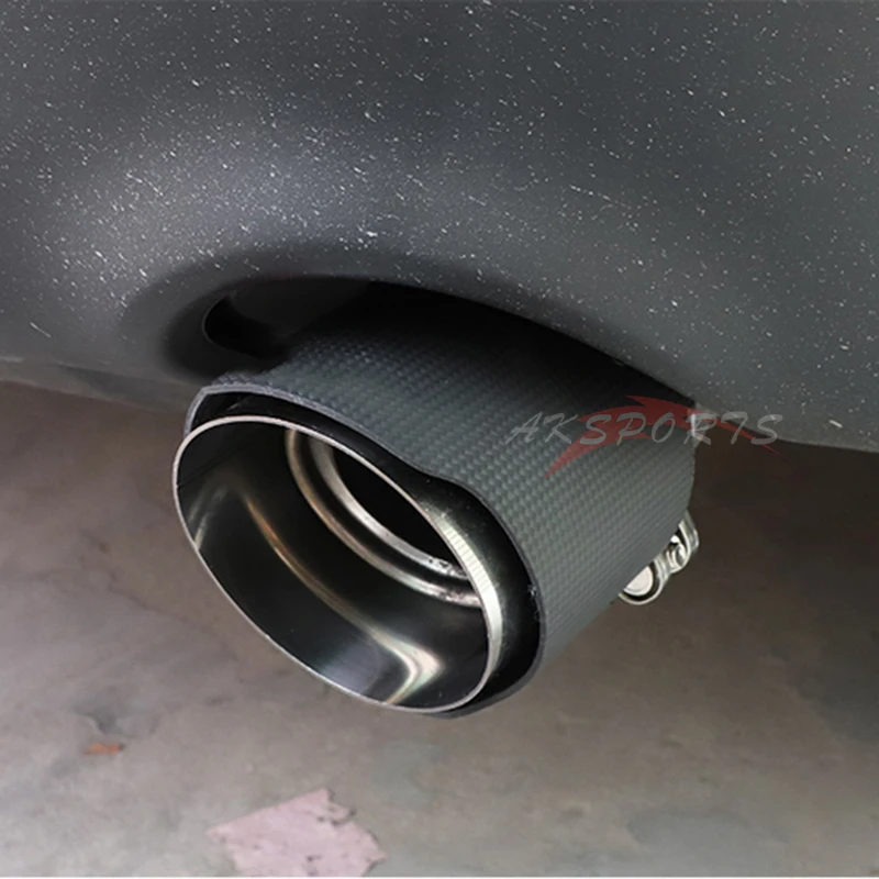 1PC 120mm Stainless Steel Logo Muffler End Pipe Exhaust Tip For BMW X5 CX-5 MINI | Автомобили и мотоциклы