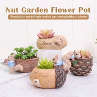 squirrel succulent flower pot plant rose lily tulip flower pot garden resin micro landscape flowerpot