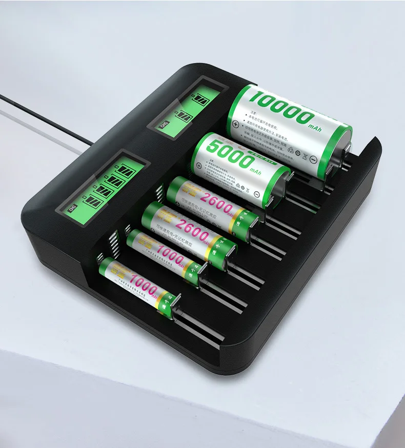 

LCD Multi-Slot Battery Charger 8-Slot AA AAA CD Battery Charger Nickel Fast LCD Charger USB Multi-Function Universal Charger