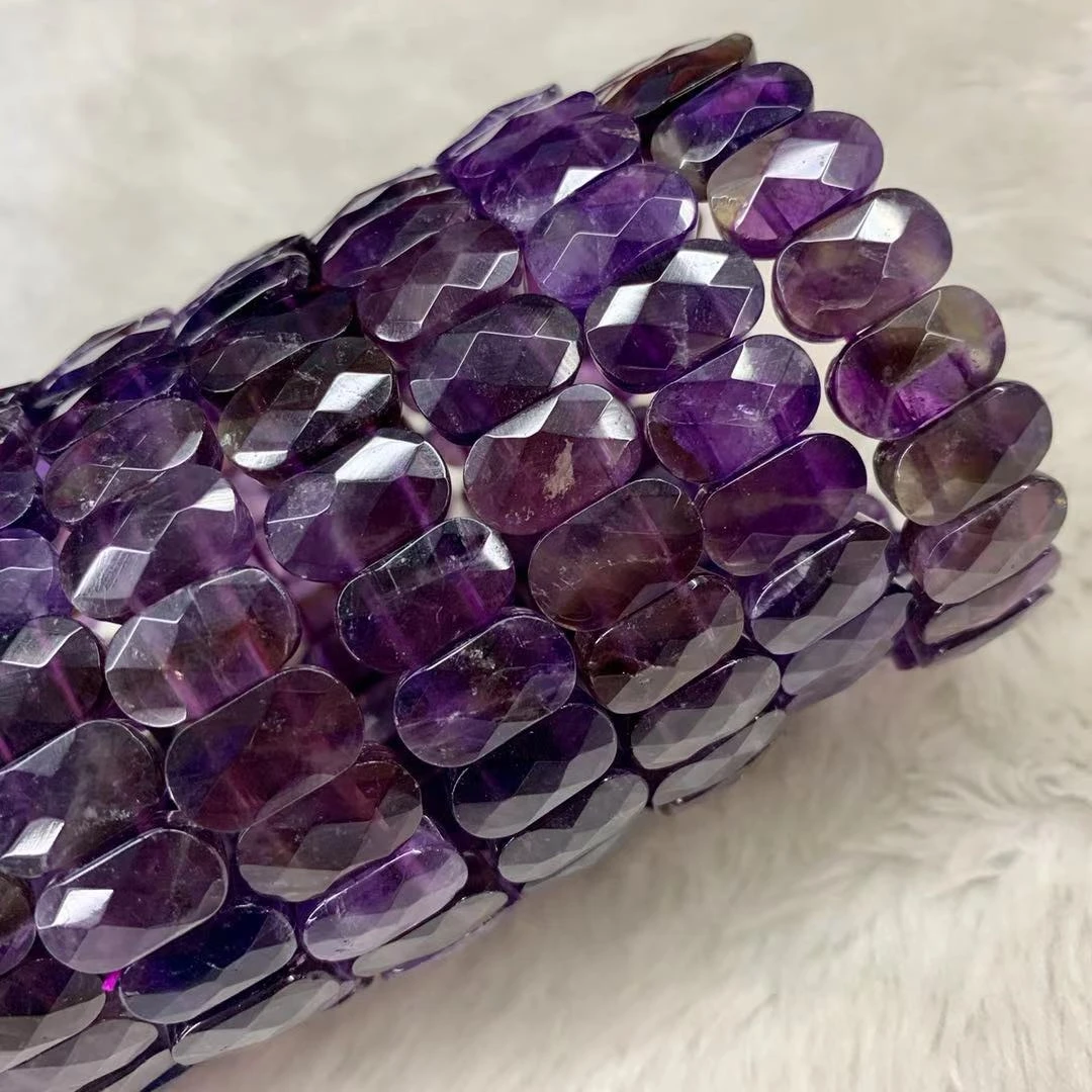 Фиолетовый аметистовый камень браслет с бусинами женский из натуральных