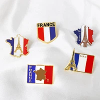 france building flag paris eiffel tower brooch new enamel lapel pin badge clothes accessories