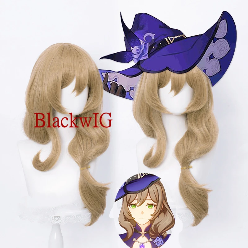 

Game Genshin Impact Lisa Cosplay Wig Halloween Party Costume Accessories Heat-resistant High Temperature Wire For Unisex