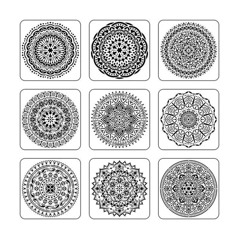 9 шт. большой размер многоразовый трафарет лазерная резка живопись шаблон пол