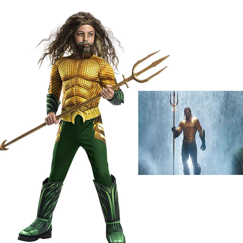 Детский костюм для косплея комбинезон с золотыми мышцами Костюмы супергероев на