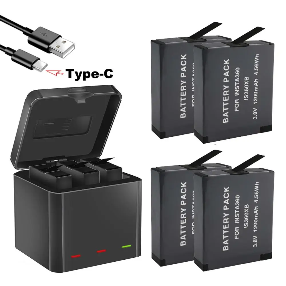 

New Insta 360 One Battery + Charging Box Triple Charger For Insta360 One X Panoramic Camera Accessories