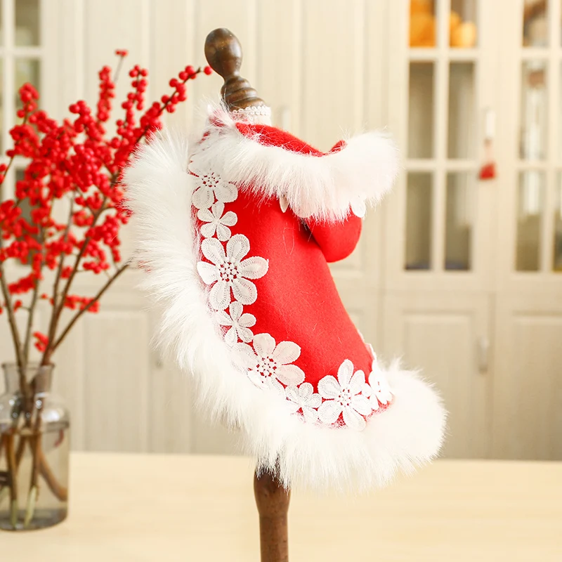 Рождественская Одежда для собак новый год искусственная накидка французского