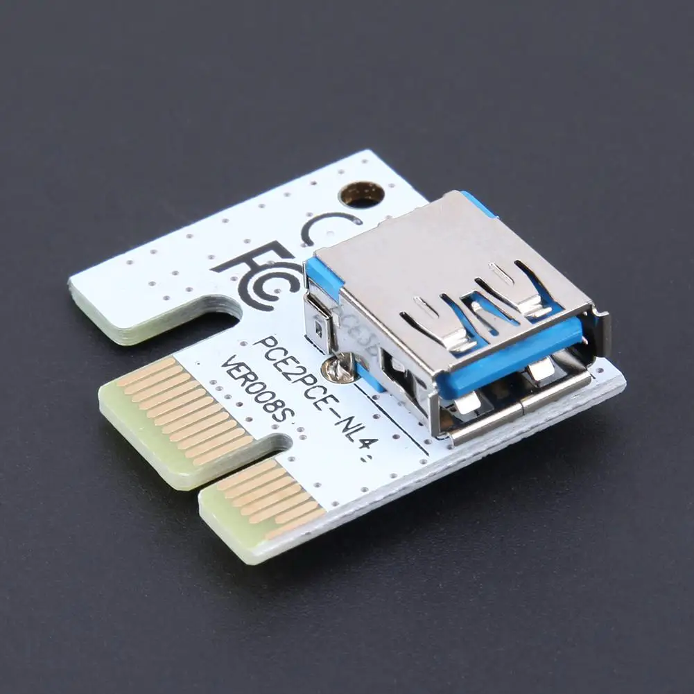 Райзер-карта PCI-E 60 см VER008S/007S 4 контакта 6 контактов SATA Power 008S PCIe 1x 16x адаптер USB 3 0