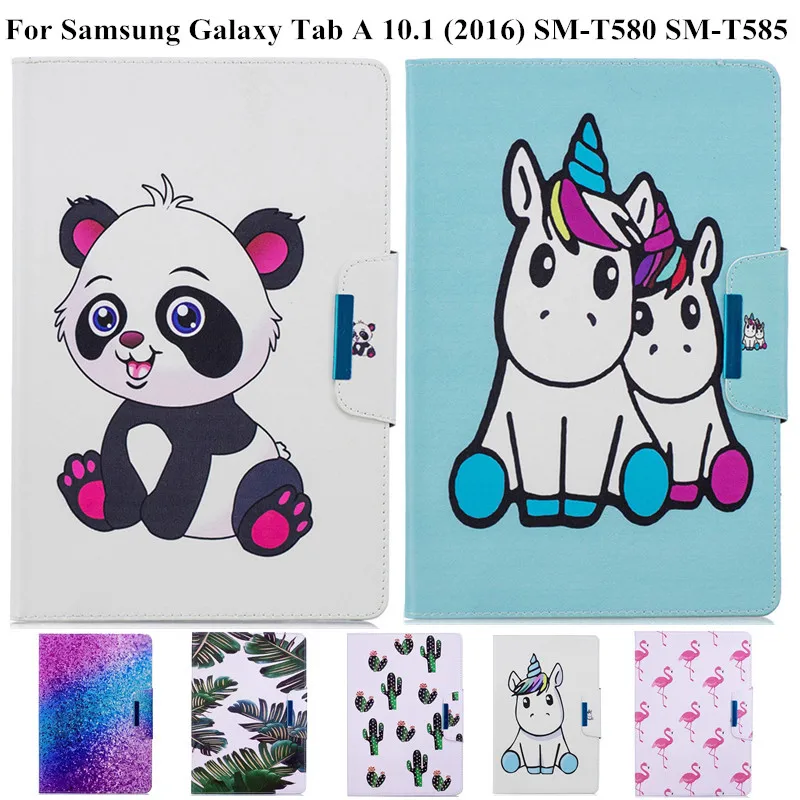Чехол для Samsung Galaxy Tab A 10 1 2016 SM T580 T585 магнитный чехол планшета с рисунком единорога