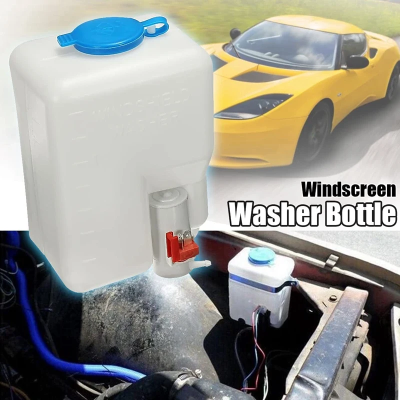 

Universal Car Windshield Washer Pump Washer Fluid Reservoir Bottle Kit Washer System with Pump Jet Button Switch 160186