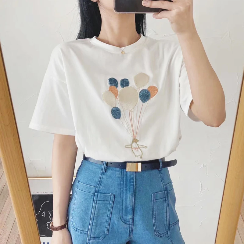 

Tops T Shirt Women Short white Sleeve Tshirt fuchsia