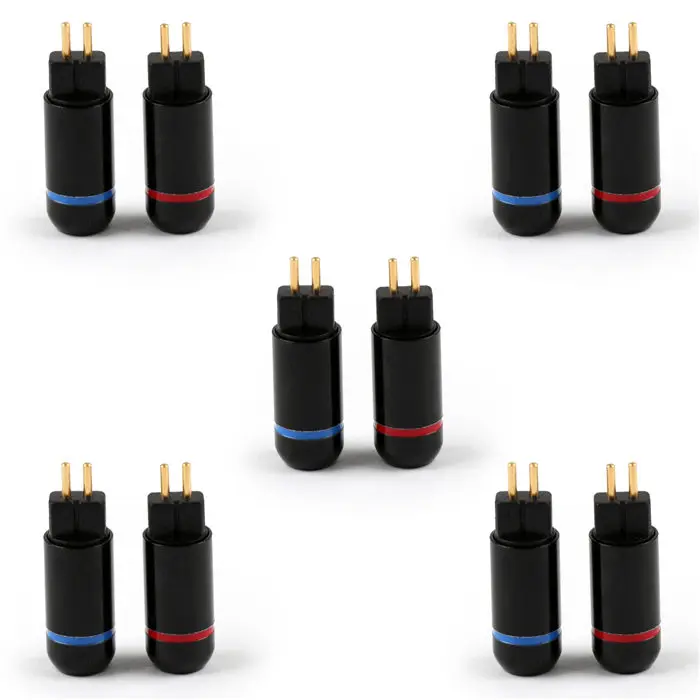 Black Areyourshop 5 пар 0,78 мм наушники булавки разъем для Westone UM3X W4R UE18 разъем адаптера черный, серебристый - Цвет: Black