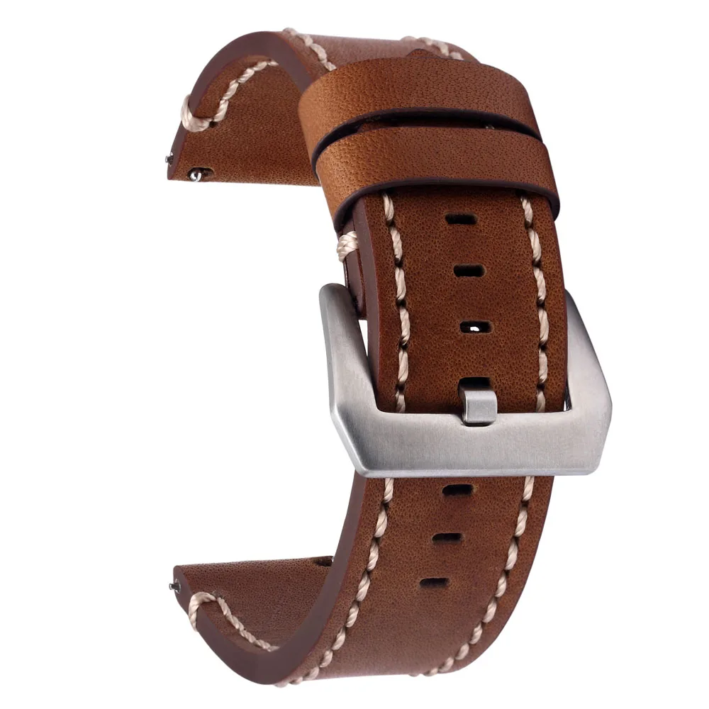 

Crazy Hours Leather Strap Both Layer Genuine Leather Watch Bands Hand Made Quick Release Watch Strap Spring