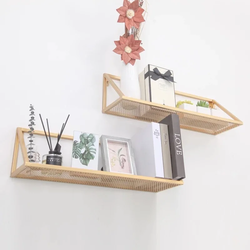 

Nordic iron wall storage rack nail polish shelf organizer industrial decor metal wall storage home organization and storage