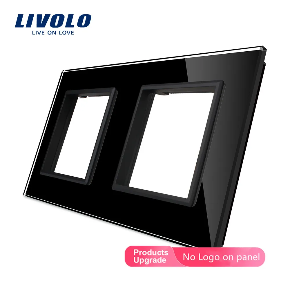 Фото Livolo Luxury Grey Pearl Crystal Glass, 150мм*80мм, стандарт ЕС, двойная стеклянная панель для настенных выключателей и розеток, VL-C7-SR/SR-11/12/13 №5