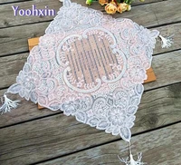 42cm new pink embroidery table place mat pad cloth drink trivet placemat cup mug holder christmas coaster doily dining kitchen