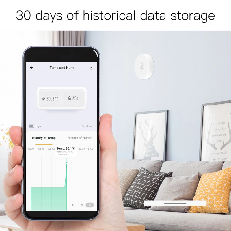 Tuya ZigBee Smart Temperature And Humidity Sensor Alarm System Devices Life App Battery Powered Home Security | Электроника
