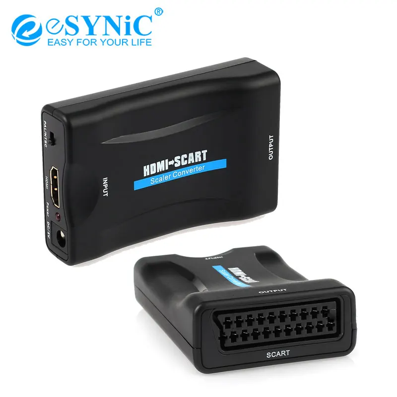 Преобразователь eSYNiC 1080P HDMI в SCART Цифровой видео и аудио сигнал композитный HD