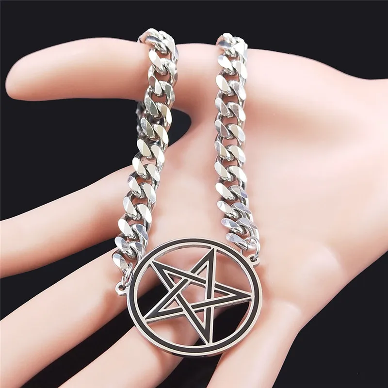 Обувь в стиле панк с изображением перевернутой пентаграммы нержавеющая сталь