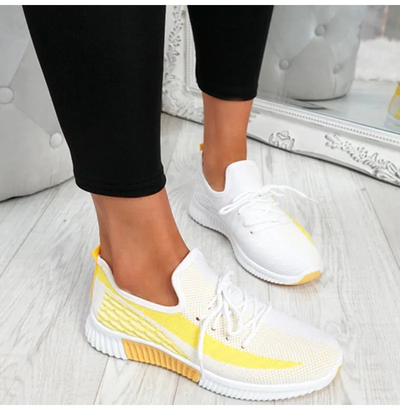 

Women Vulcanized 2020 Woman Mesh Sneakers Female Lace Up Shoes Women's Round Toe Low Heels Ladies Comfortable Casual Footwear