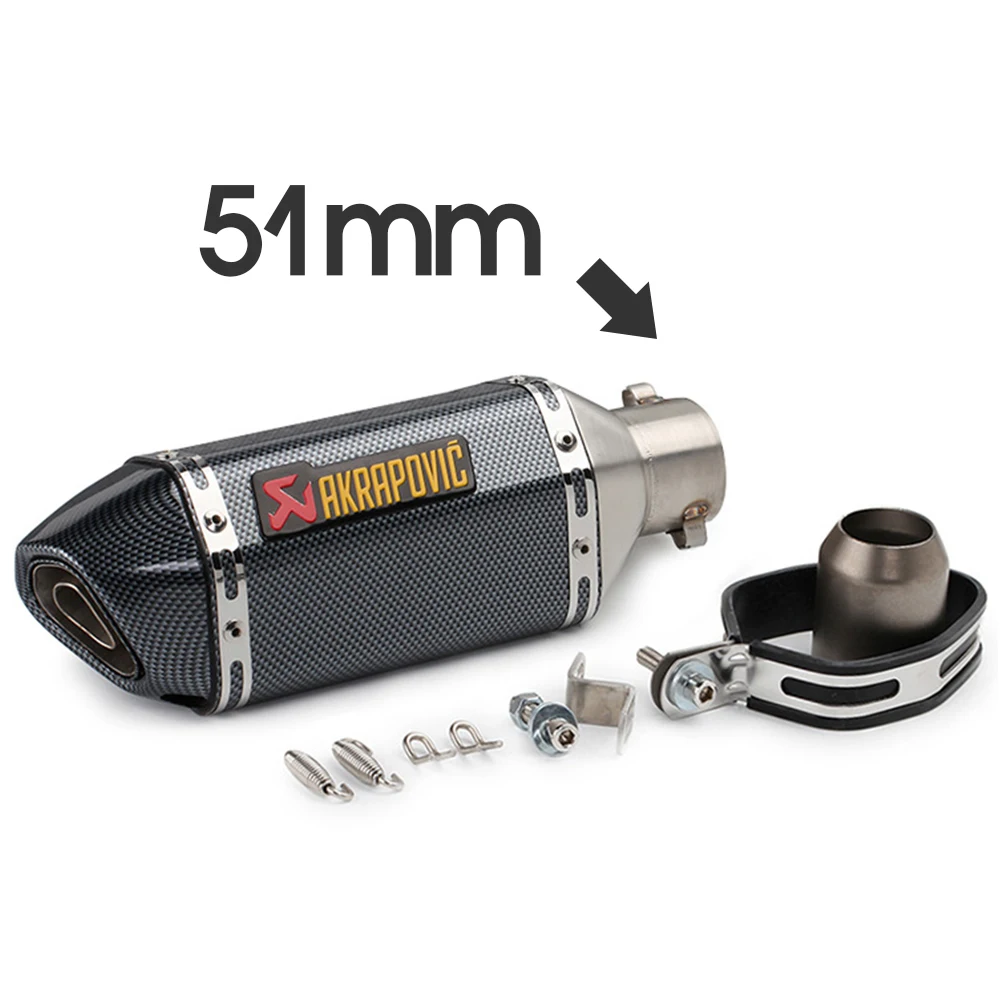 Мотоцикл Akrapovic выхлоп 51 мм мото Глушитель Трубы побега с DB killer для honda cbr 125r integra 750 cb 400 dio 34 sh zoomer - Цвет: PQG-007-XIAO