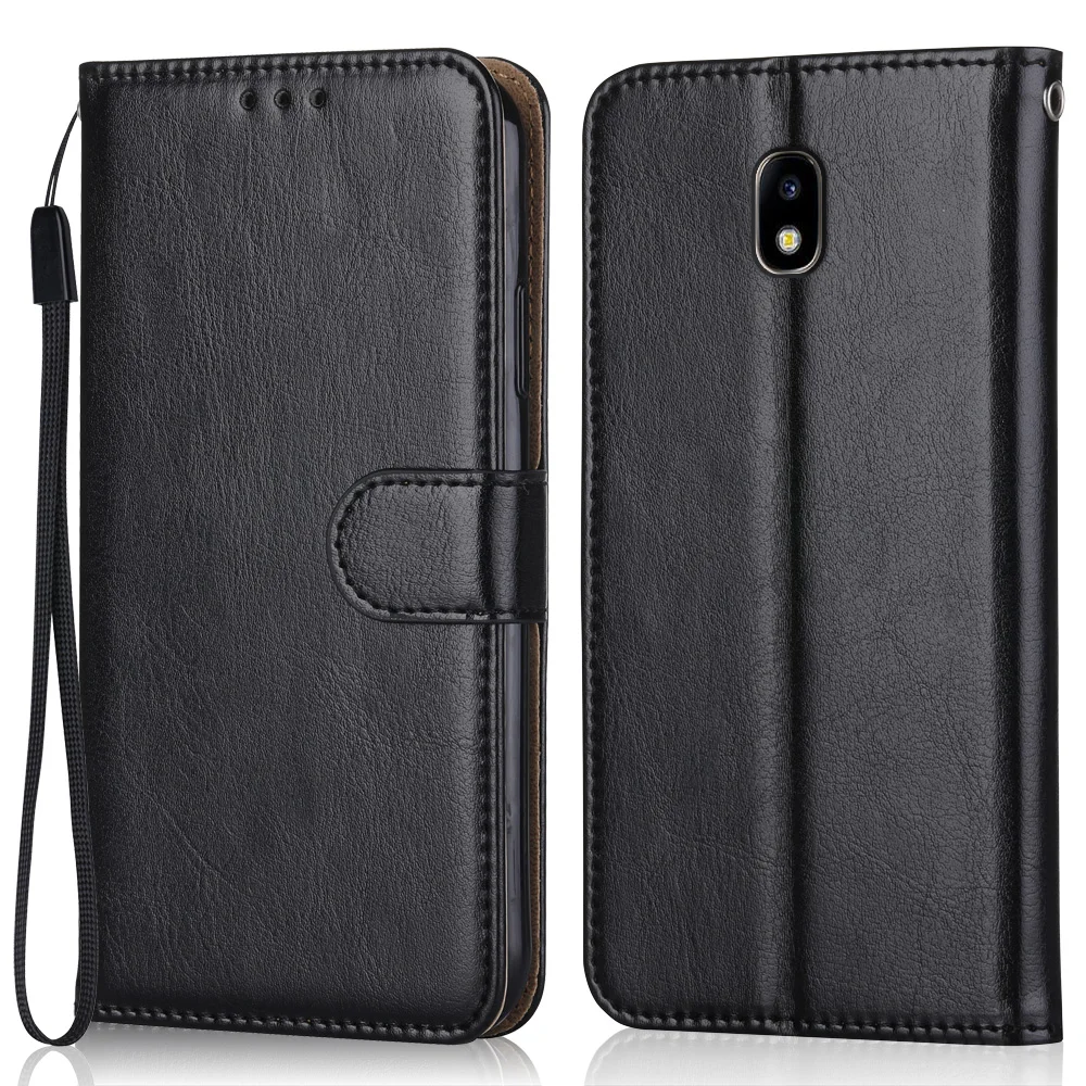 

Folio Luxury Leather Case for On Samsung Galaxy J7 2018 J737 Wallet Stand Flip Case Phone Bag with Strap