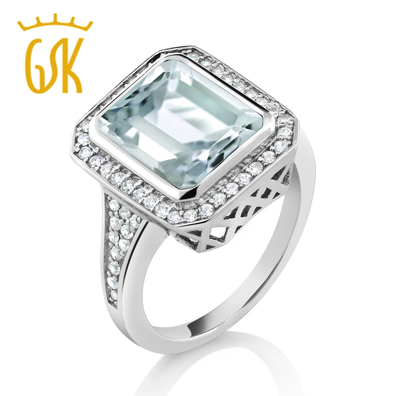 Винтажное кольцо GemStoneKing из стерлингового серебра 925 пробы с восьмиугольным