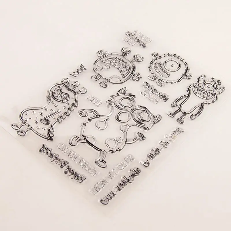 Монстр силиконовый прозрачный печать штамп DIY Скрапбукинг рельефная фотография