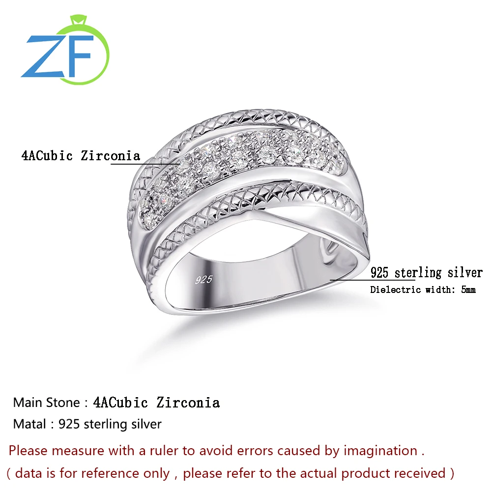 

GZ ZONGFA Design Shining High Quality 4A CZ Wedding Ring 925 Sterling Silver rings jewelry women