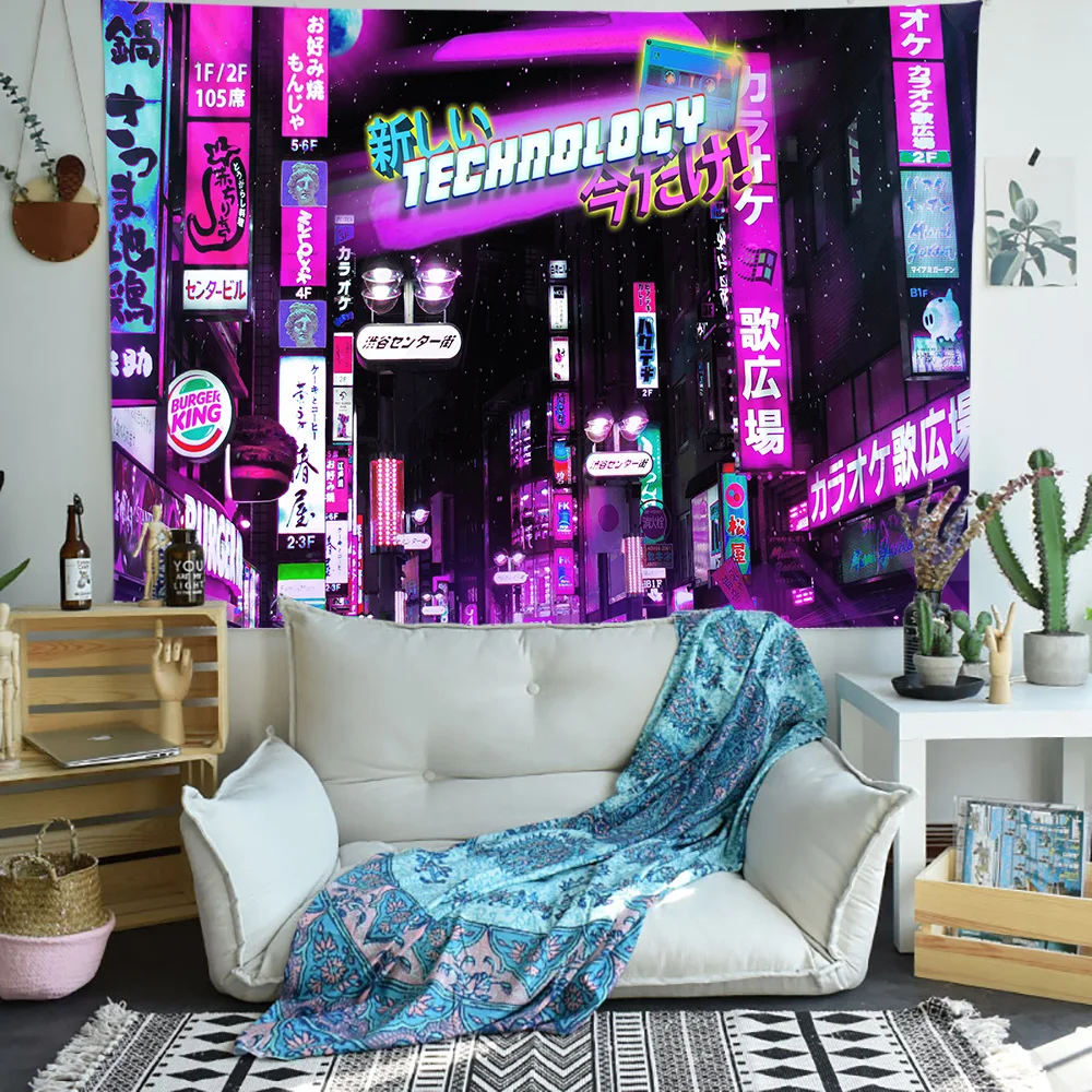 Simsant японский уличный гобелен плюшевый мишка разрушенный городской арт