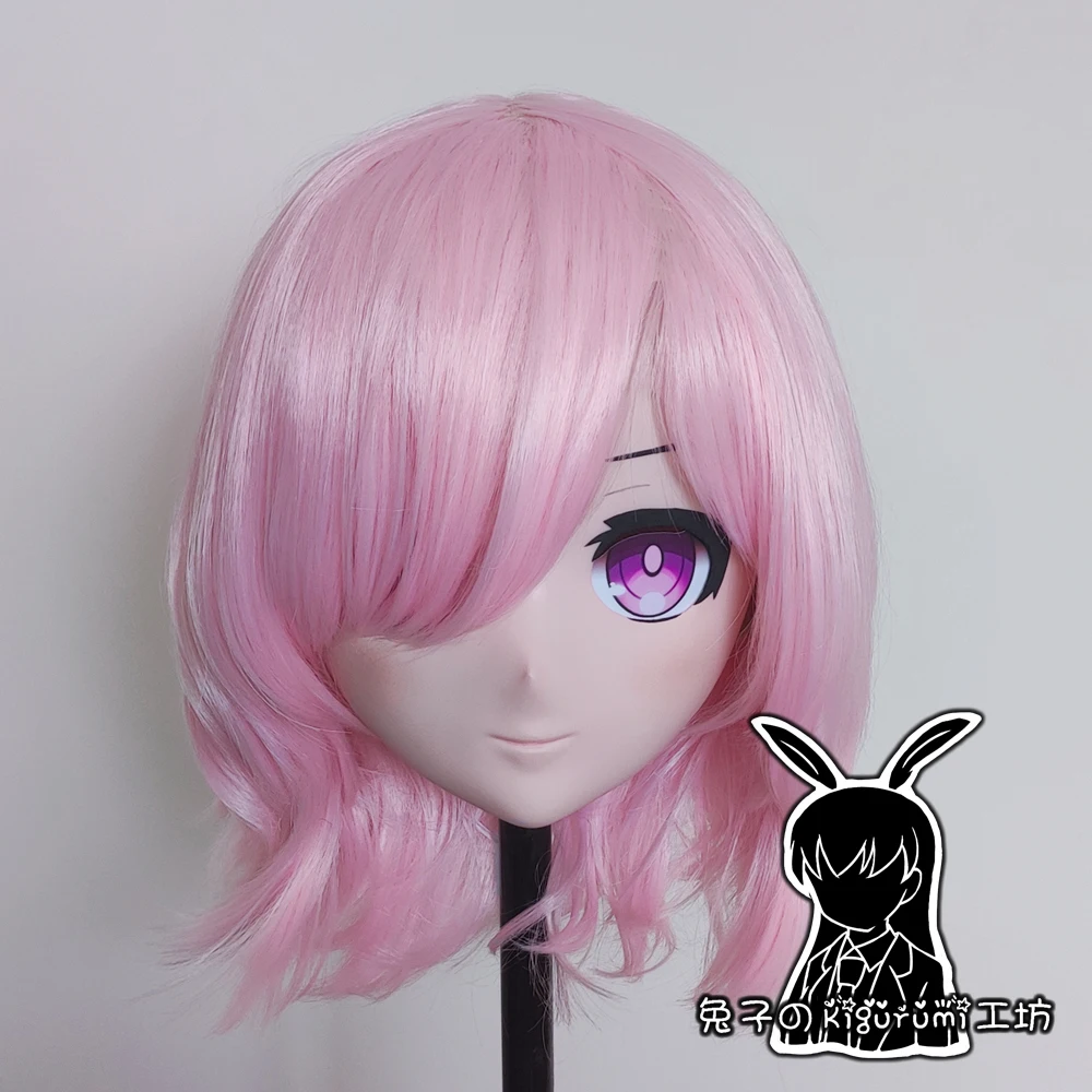 

(Кролик 135) Смола Crossdressing Lolita Girl BID маска для головы куклы японский мультфильм аниме маска кигуруми косплей с серебряным париком