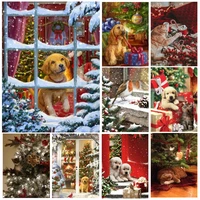 diamond painting full drills embroidery christmas animals x mas tree with cat dog mosaic cross stitch kits home decor craft